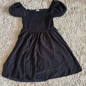 Black smocked dress